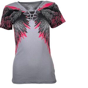 Rebel Saint By Affliction Women's T-shirt Soaring Angel